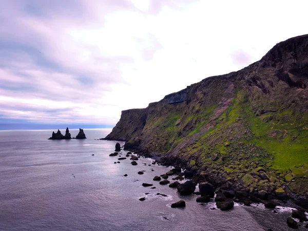 Εναέρια Άποψη Των Ακτών Και Των Βουνών Της Ισλανδίας — Φωτογραφία Αρχείου