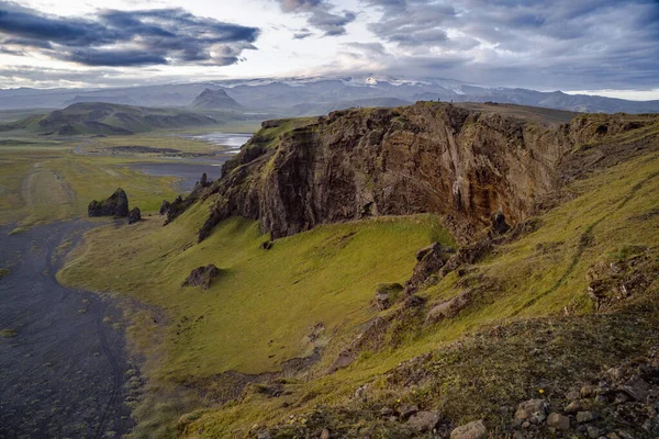 Вид Высоты Птичьего Полета Побережье Исландии Горы — стоковое фото