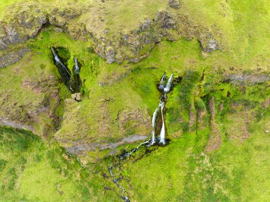 İzlanda'daki Seljalandsfoss şelaleler