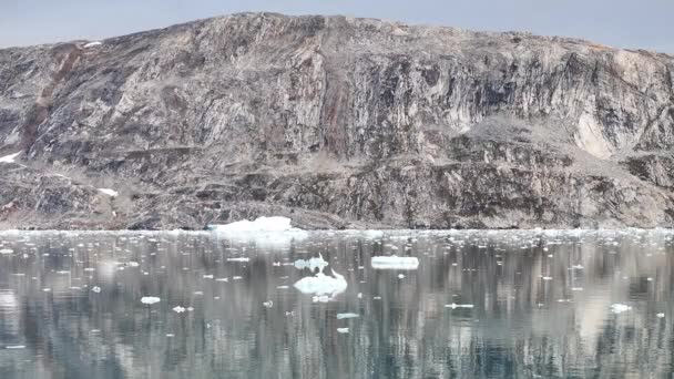 Légi Kilátás Hatalmas Gleccser Grönland Fjord — Stock videók