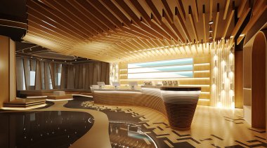 Lüks modern karşılama girişi 3D görüntüleme