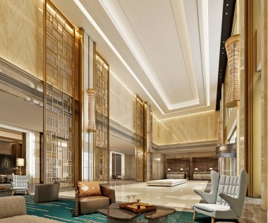 Modern çalışma odasının iç mimarisi, 3D görüntüleme