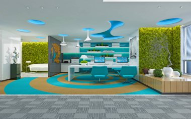 MODERN İŞ OFİSİ, 3D RENDERING