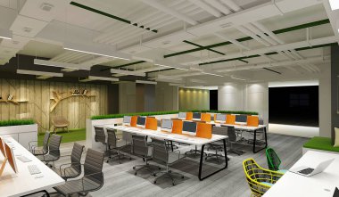 MODERN İŞ OFİSİ, 3D RENDERING