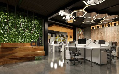 MODERN İŞ OFİSİ, 3D RENDERING