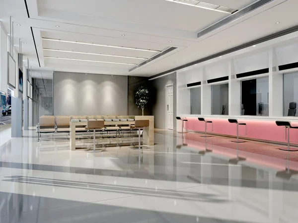 Modern bank interior, 3d rendering