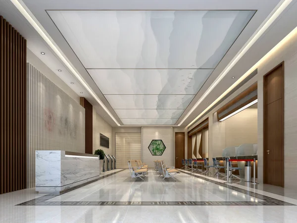 Modern bank interior, 3d rendering