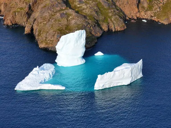 Letecký Pohled Arktické Ledovce Hory Grónsku — Stock fotografie