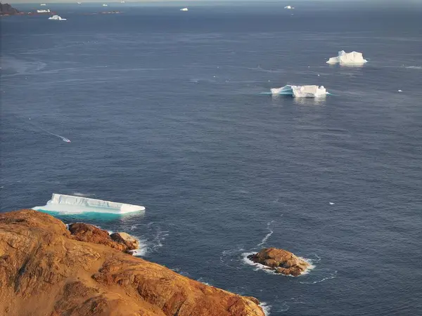 Вид Воздуха Арктические Ледники Горы Гренландии — стоковое фото