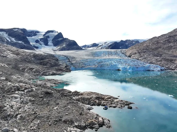 Zicht Vanuit Lucht Gletsjers Bergen Groenland — Stockfoto