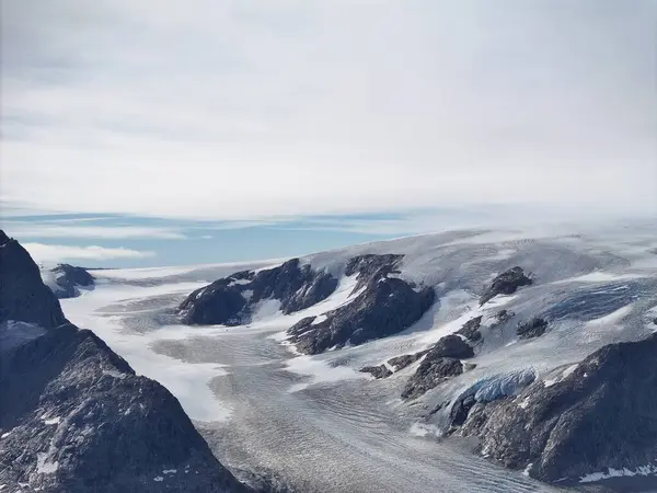 Flygfoto Över Arktiska Glaciärer Och Berg Grönland — Stockfoto