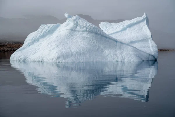Glaciers Melting Arctic Ocean Greenland Large Glaciers Breaking Away Day — Stock Photo, Image