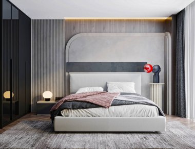 Lüks otel odası, 3 boyutlu.