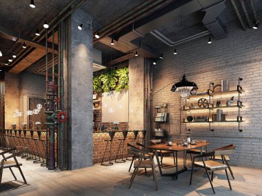 Modern Kafe Restoran Pastanesi, 3D