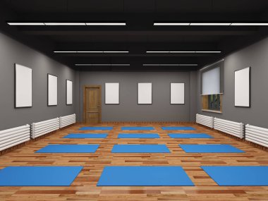 Yoga pilates sağlık merkezi, 3 boyutlu canlandırma.