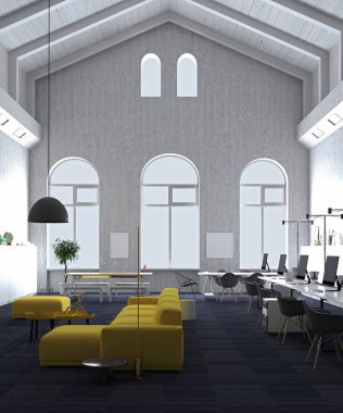 Ofis iç 3D render