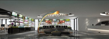 3D lüks otel lobisi.