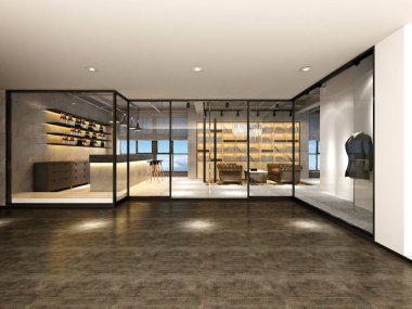 3D ayakkabı giysisi kumaş mağazası iç mimarisi