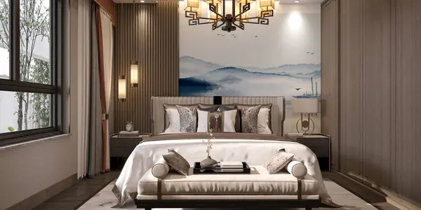 Renderização Quarto Hotel Luxo Fotografias De Stock Royalty-Free