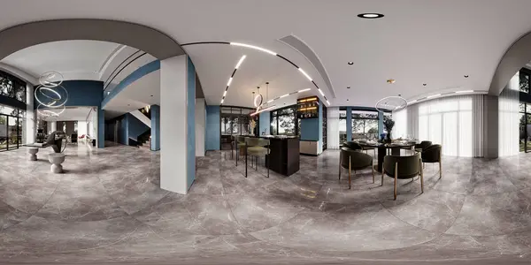 Renderizar 360 Graus Interior Casa Luxo Imagens Royalty-Free