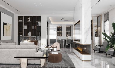 Lüks ev iç 3d render