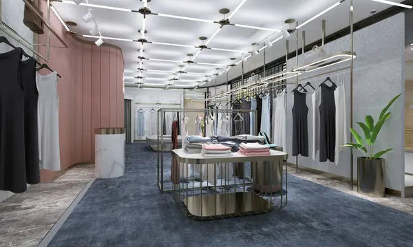 stock image 3d render of fashion shop, retail store