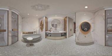 Modern oturma odasının 3D görüntüsü