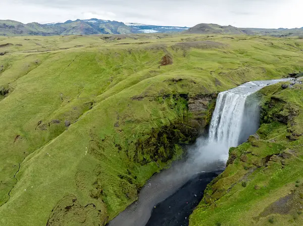 stock image aerial view of Skogafoss Waterfall in Iceland