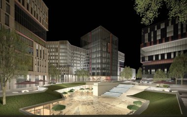 Modern binaların 3D dış görünümü