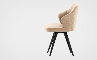 Beyaz üzerine 3D sandalye çizimi