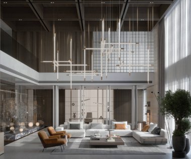 3D Rednder modern oturma odası