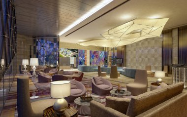 3D Lüks Otel Lobi Kafesi