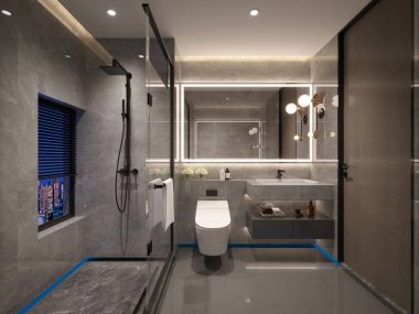 3d render luxuty baTHROOM clipart