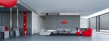 3D lüks ev oturma odası