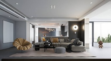 3D modern lüks oturma odasını düzenle