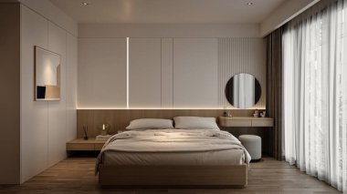 3D render otel odası