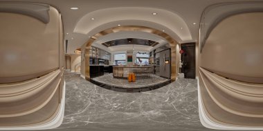 360 derecelik modern oturma odası 3D görüntüsü