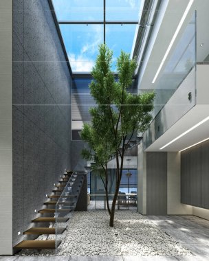 3D render modern ofis binası