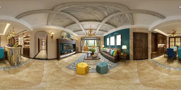 360 derece modern oturma odası