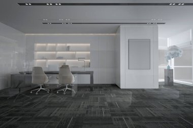 3D render modern çalışma ofis