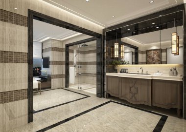 Modern banyonun 3D görüntüsü