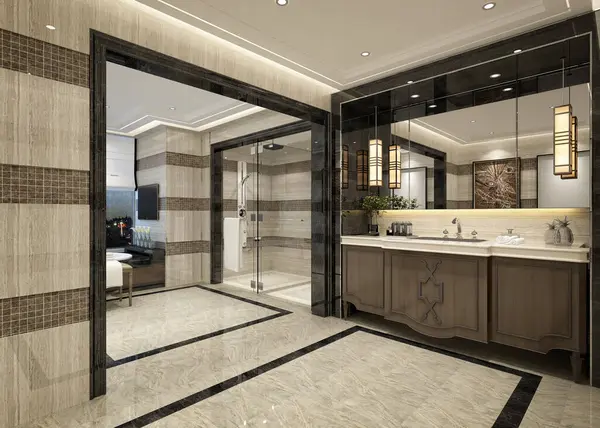 Modern banyonun 3D görüntüsü