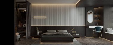 3D render modern oturma odası