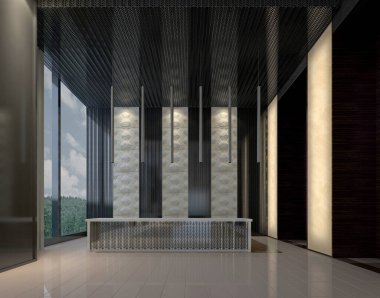 3D iş oluşturma giriş lobisi