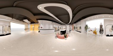 3d render of modern retail fashion shop