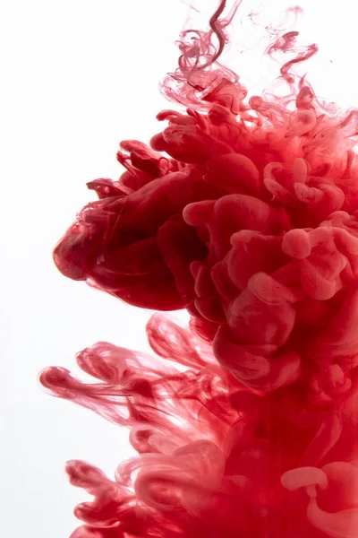 Cor Vermelha Fluindo Formas Fumaça Suave Abstrata Movendo Por Tinta Imagens Royalty-Free