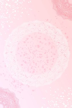 Hand drawn illustration with pastel colors and mandala sacred geometry elements 