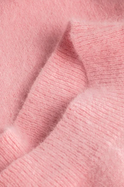 紧凑型软粉色安哥拉布 纺织品细部为乳白色 — 图库照片