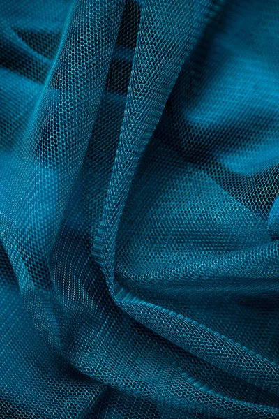 Hullámos Szövet Kék Színekben Monokromatikus Színek Futurisztikus Design — Stock Fotó