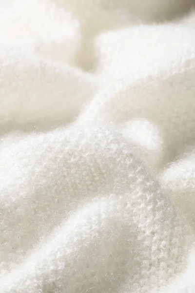 Zacht Glad Wit Textiel Warme Doek Close — Stockfoto